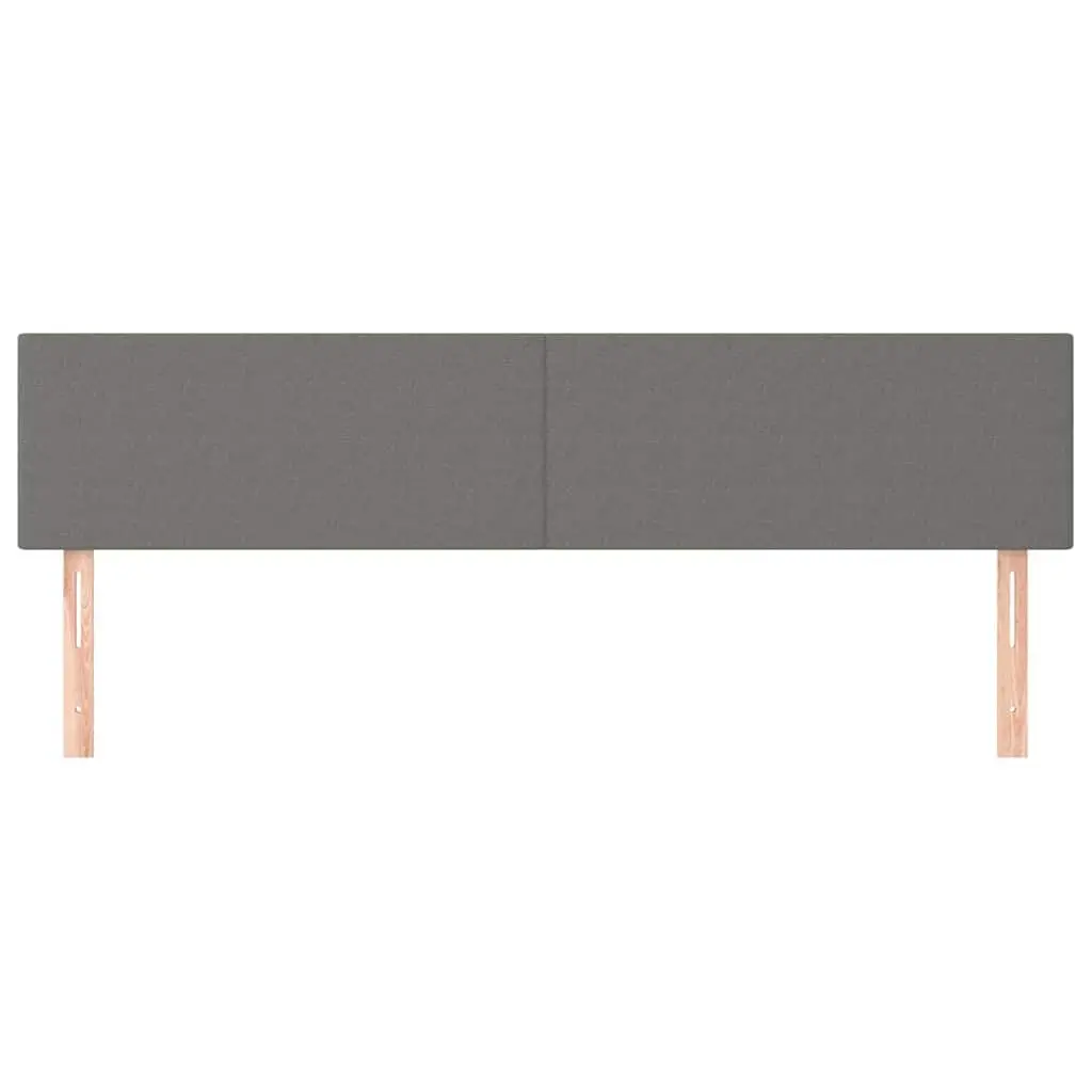 Headboard Dark Grey Fabric Bed Head with Wooden Legs Adjustable Height Support