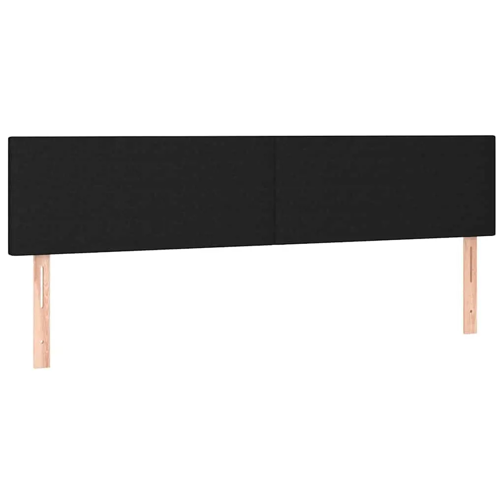 Fabric Headboard Black 160cm Adjustable Height Bed Support with Wooden Legs