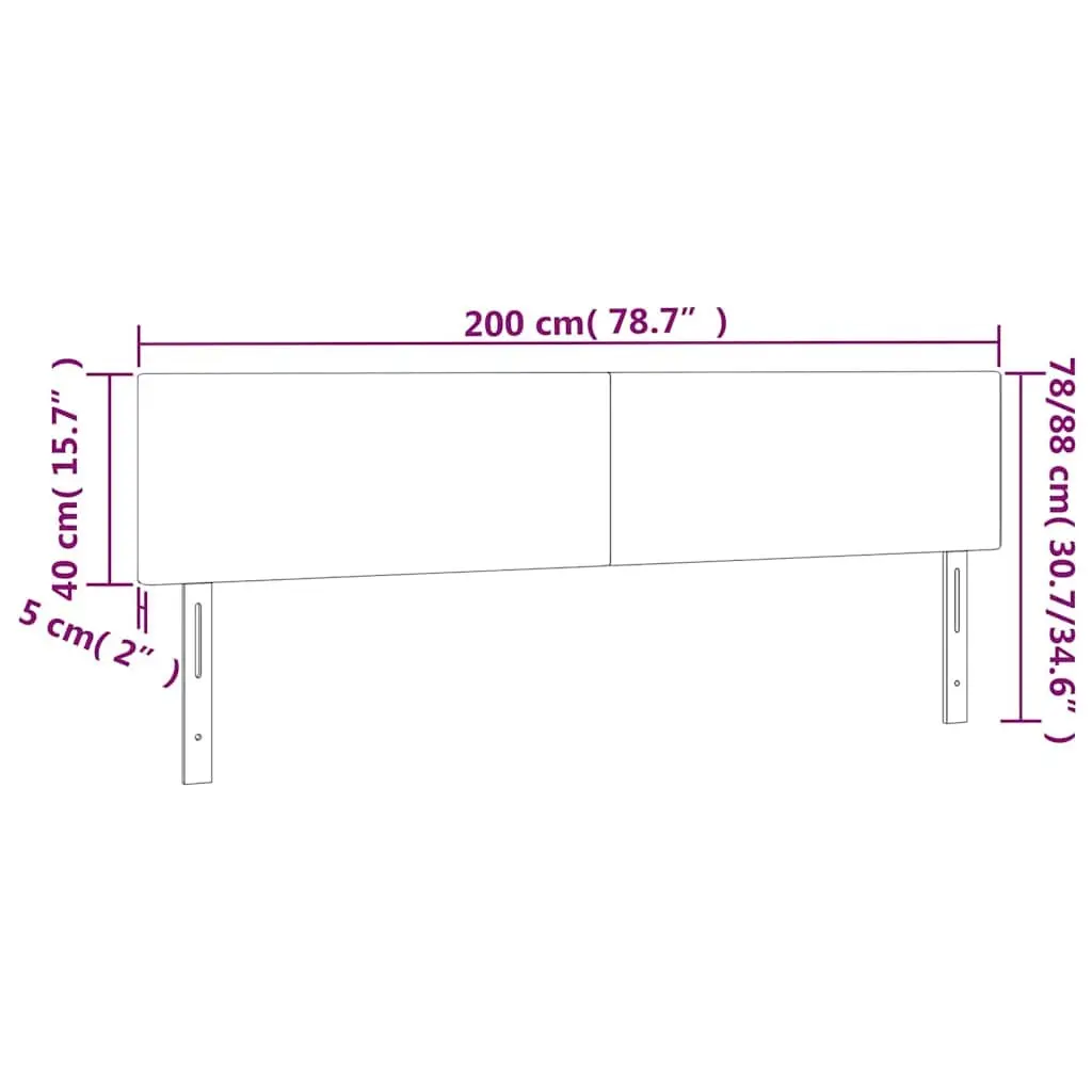 Headboard Dark Grey Fabric Bedroom Furniture Adjustable Height 200x5x78/88 cm