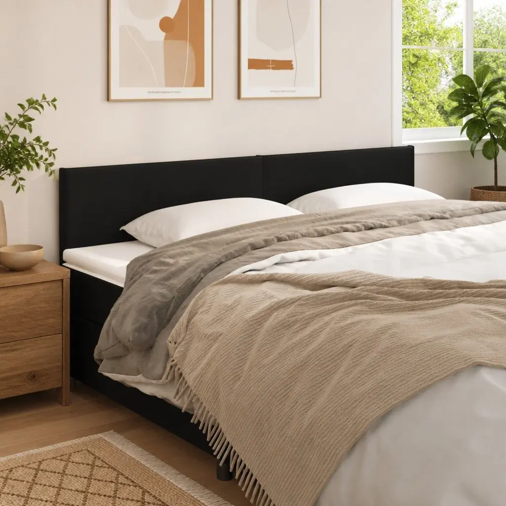 Faux Leather Headboard Adjustable Height 200cm Black
