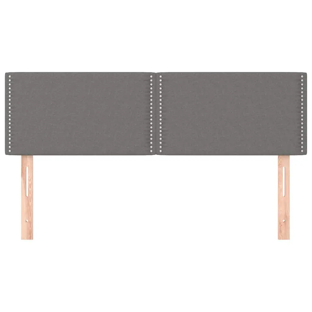 Fabric Headboard Dark Grey Adjustable Height Bedroom Furniture Wooden Legs