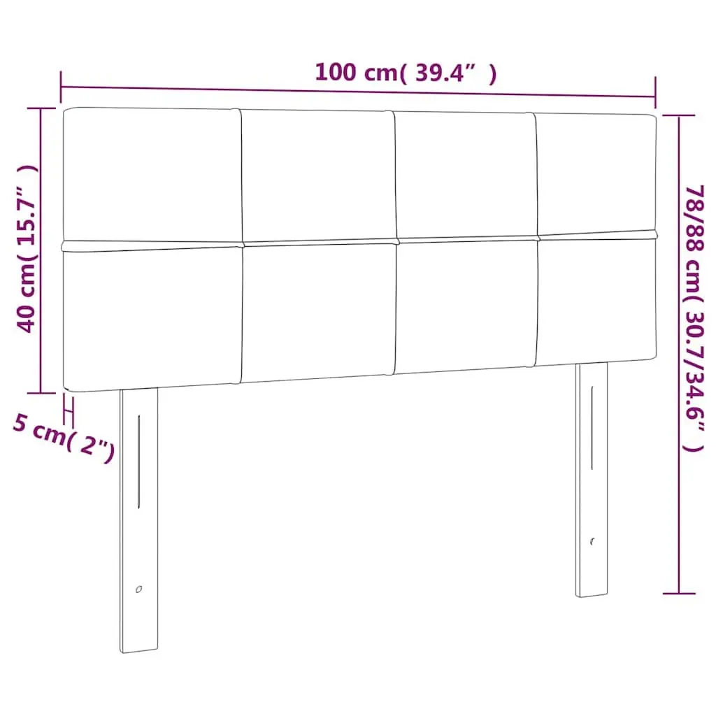 Headboard Dark Grey 100cm Fabric Bedroom Bed Head Support Adjustable Height