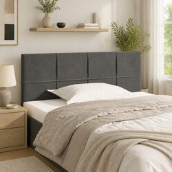 Reliable Dark Grey Velvet Headboard - 100cm Wide