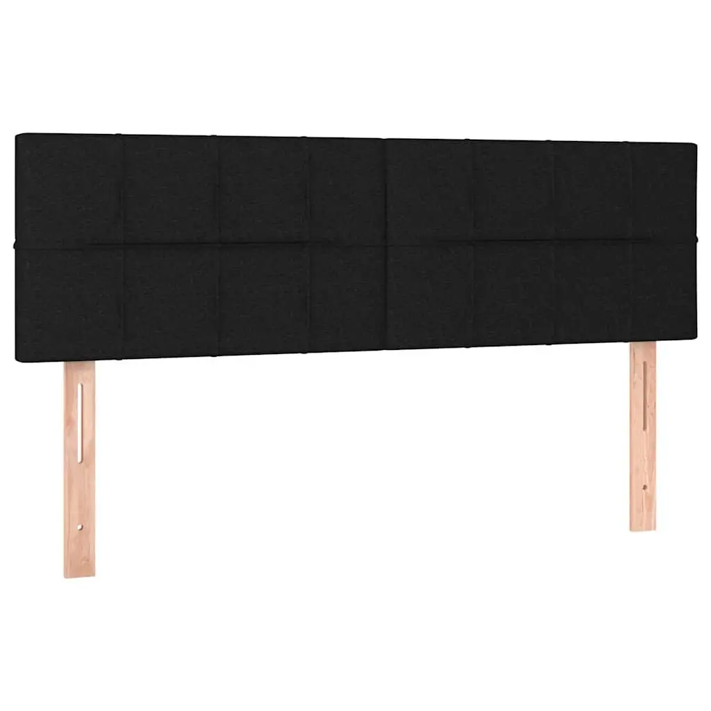 Fabric Headboard Adjustable Height Black Wooden Legs Bedroom Bed Accessory