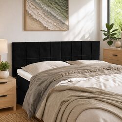 Reliable Black Velvet Headboard with Practical Features