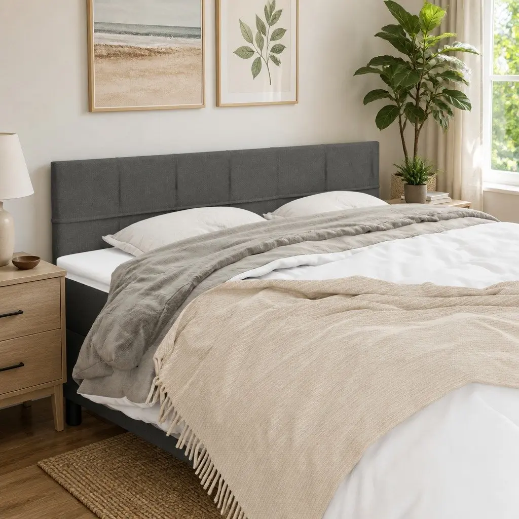 Grey Headboard with Support 160x5x78/88 cm