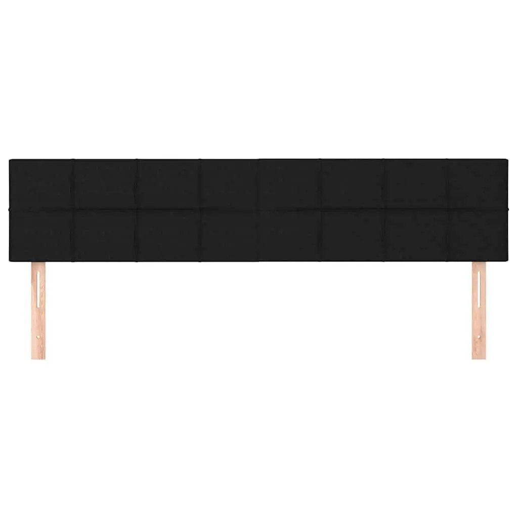 Black Fabric Headboard 160cm Bed Head Adjustable Height Wooden Legs Support