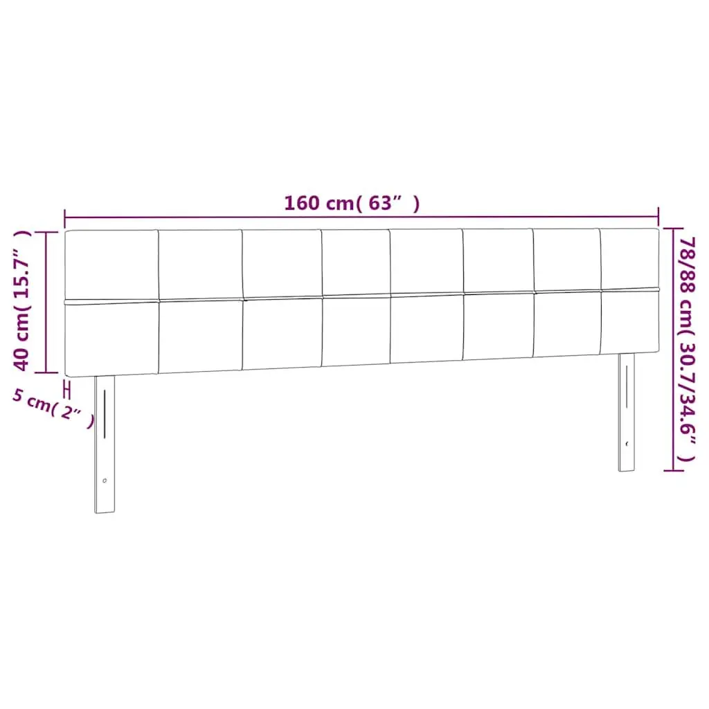 Headboard Dark Grey Velvet 160cm Bedroom Furniture Adjustable Height