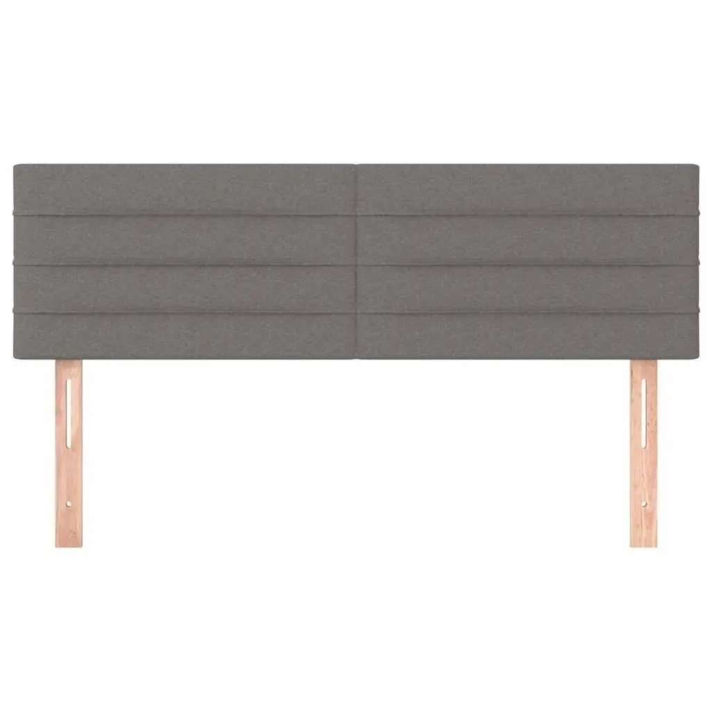 Headboard Adjustable Height Dark Grey Fabric Bed Head with Wooden Legs