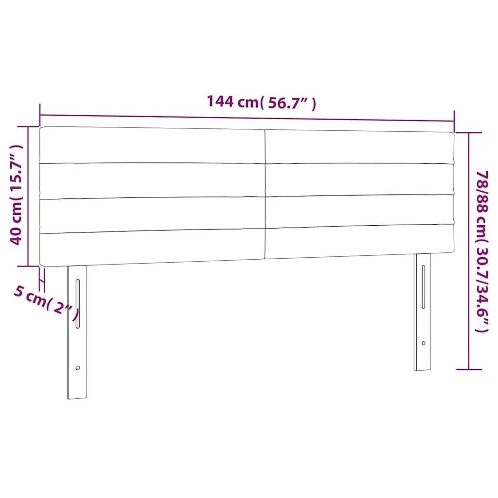Headboard Adjustable Height Dark Grey Fabric Bed Head with Wooden Legs