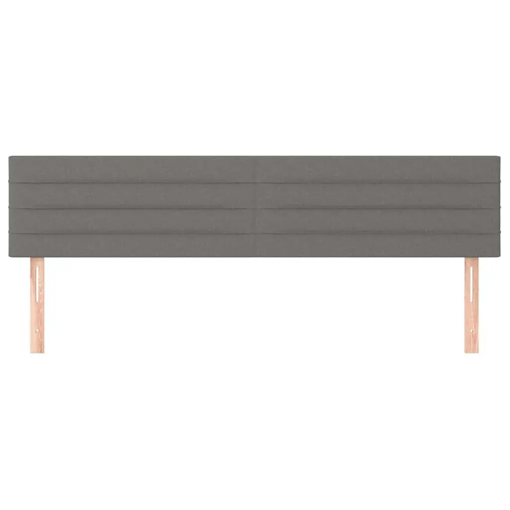 Fabric Headboard Adjustable Height Grey Wooden Legs Bedroom Furniture