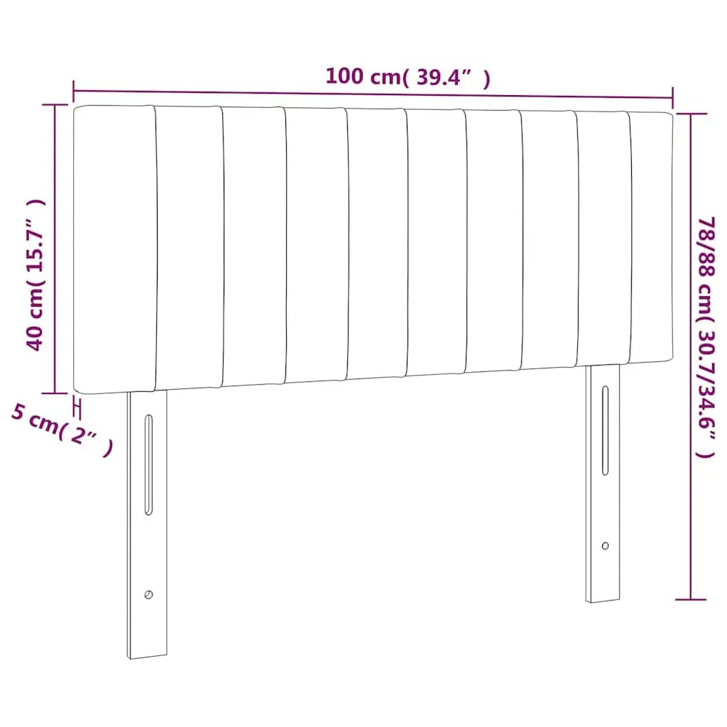 Dark Grey Headboard 100x5x78/88 cm with Adjustable Height