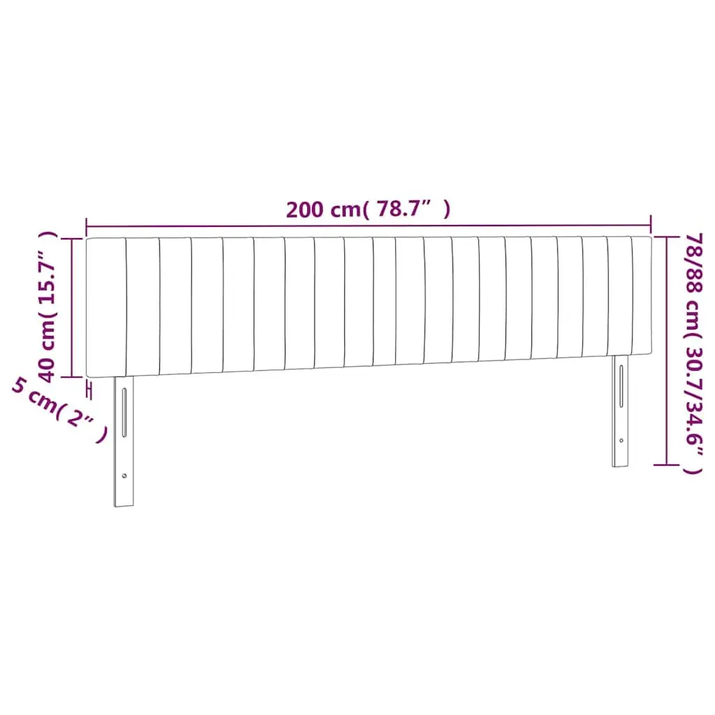 Headboard Dark Grey 200x5x78/88 cm Fabric Bedroom Furniture Adjustable Height