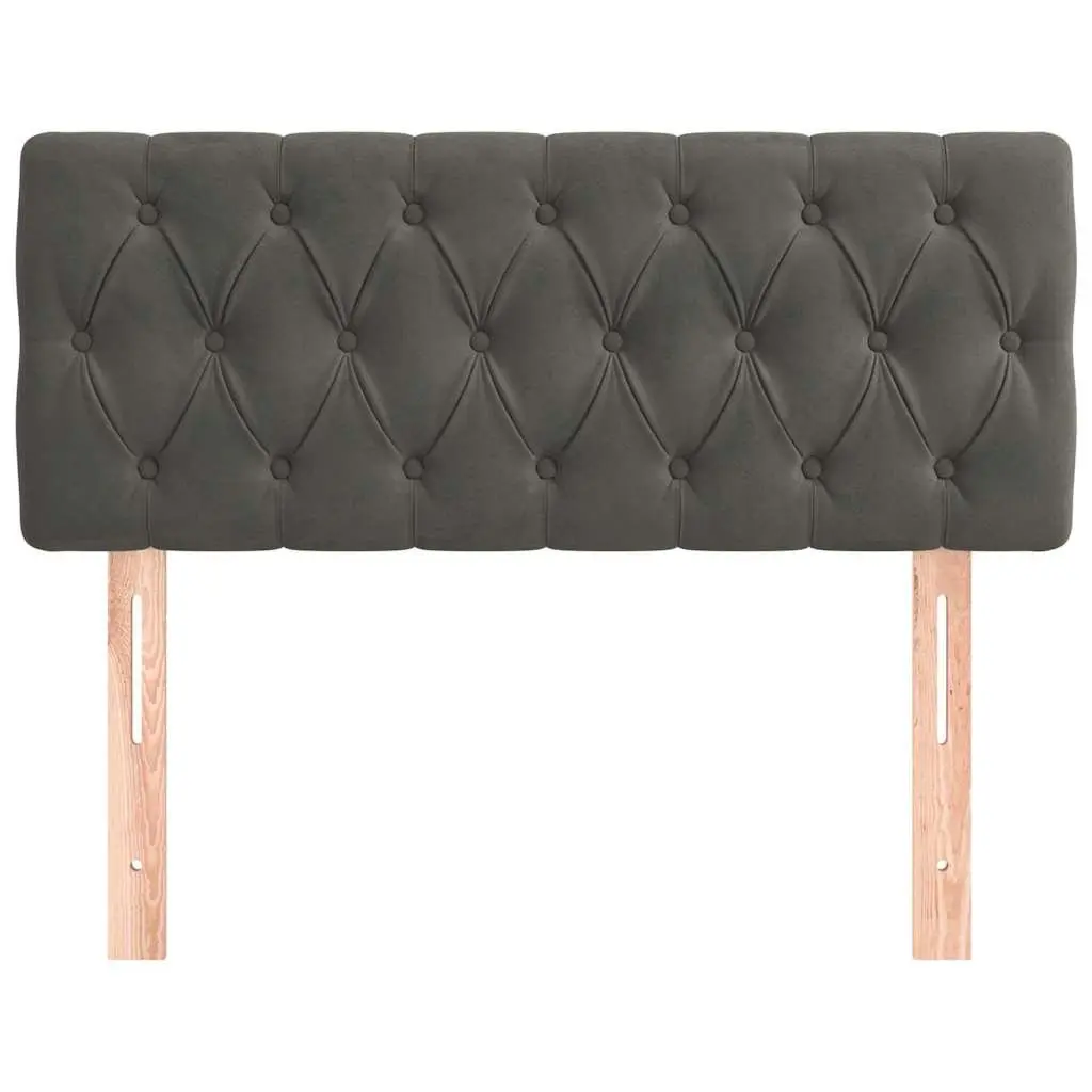 Headboard Grey 100cm Velvet Upholstered Bed Back Support