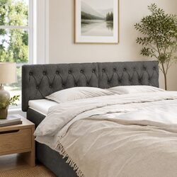Comfortable Dark Grey Headboard with Strong Support