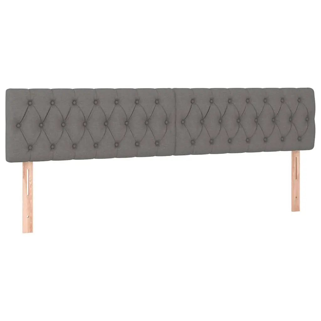Headboard Dark Grey Fabric Bedroom Furniture Adjustable Height Wooden Legs