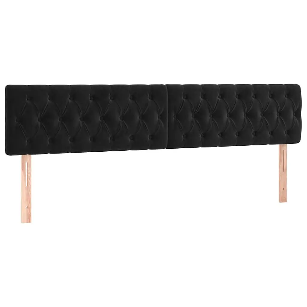 Velvet Headboard Adjustable Height Black Bedroom Furniture 200W x 7D x 78/88H cm
