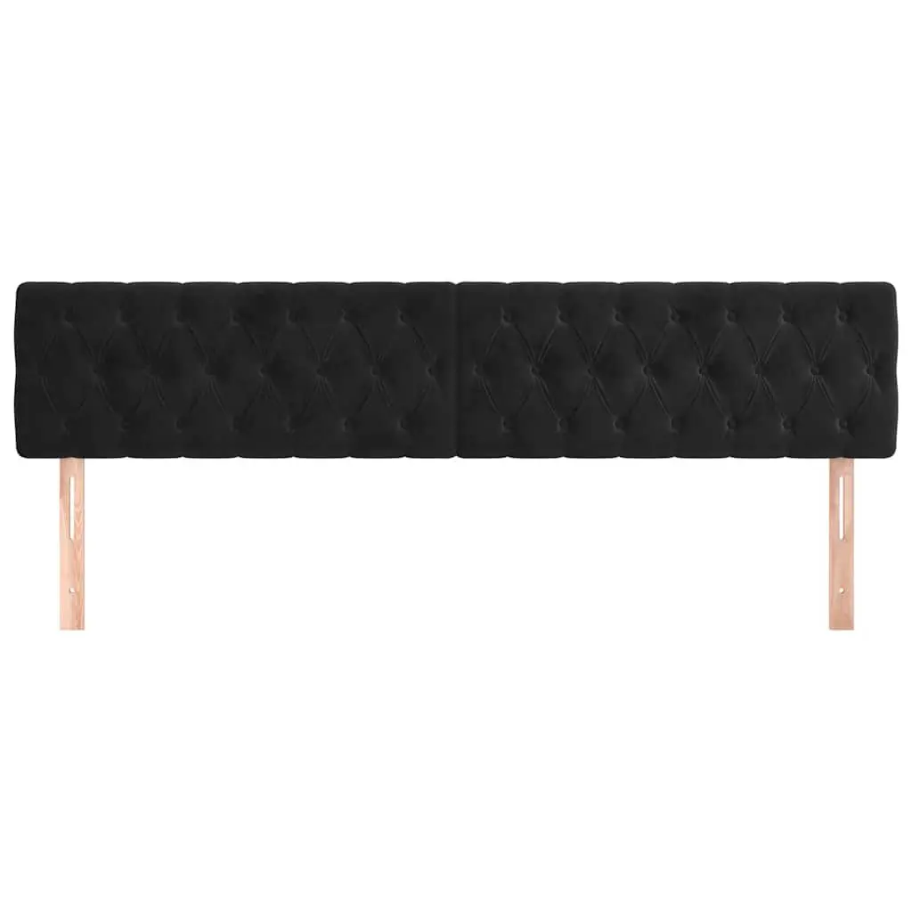 Velvet Headboard Adjustable Height Black Bedroom Furniture 200W x 7D x 78/88H cm