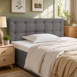 Practical Dark Grey Headboard, Easy to Assemble