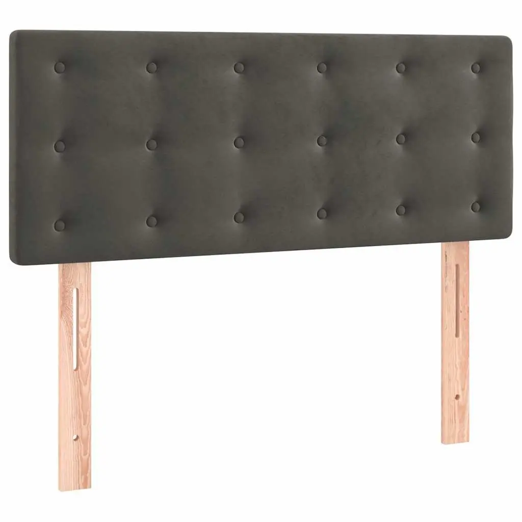 Velvet Headboard Dark Grey 100cm Adjustable Height Wooden Bedroom Furniture
