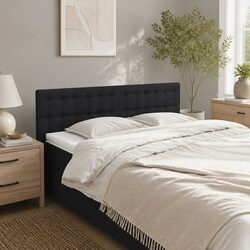 Reliable Black Fabric Headboard with Adjustable Height