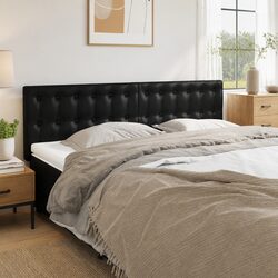 Comforting Black Faux Leather Headboard, Easy to Assemble