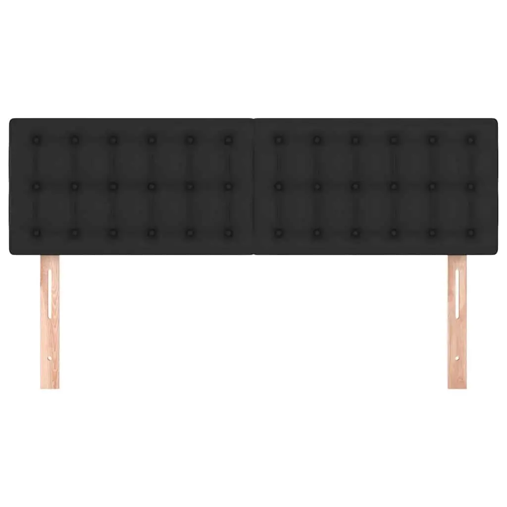 Adjustable Height Black Faux Leather Headboard 144cm Bedroom Furniture Wooden