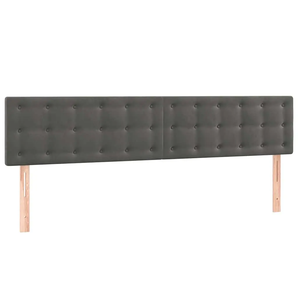Velvet Headboard Dark Grey 160cm Adjustable Height Wooden Legs Bedroom