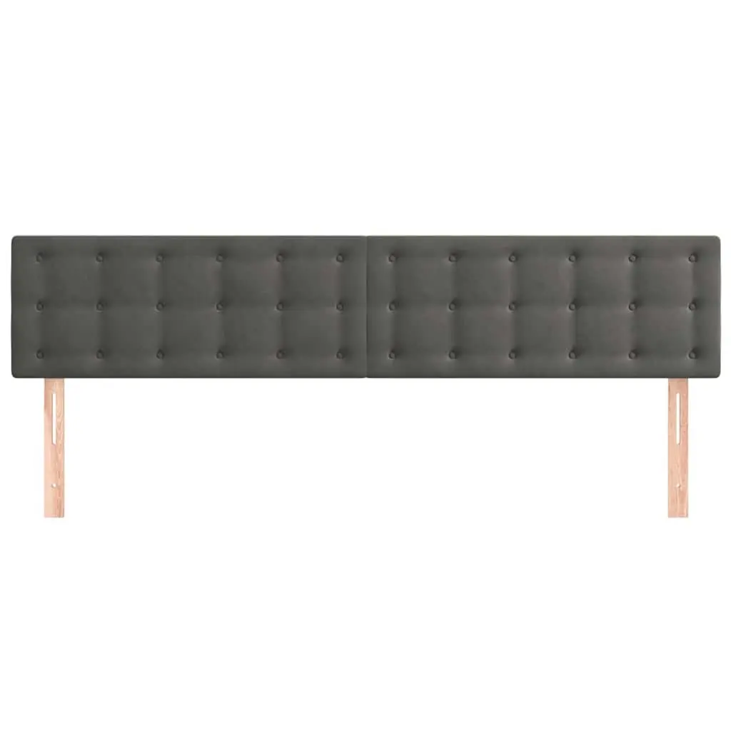 Velvet Headboard Dark Grey 160cm Adjustable Height Wooden Legs Bedroom
