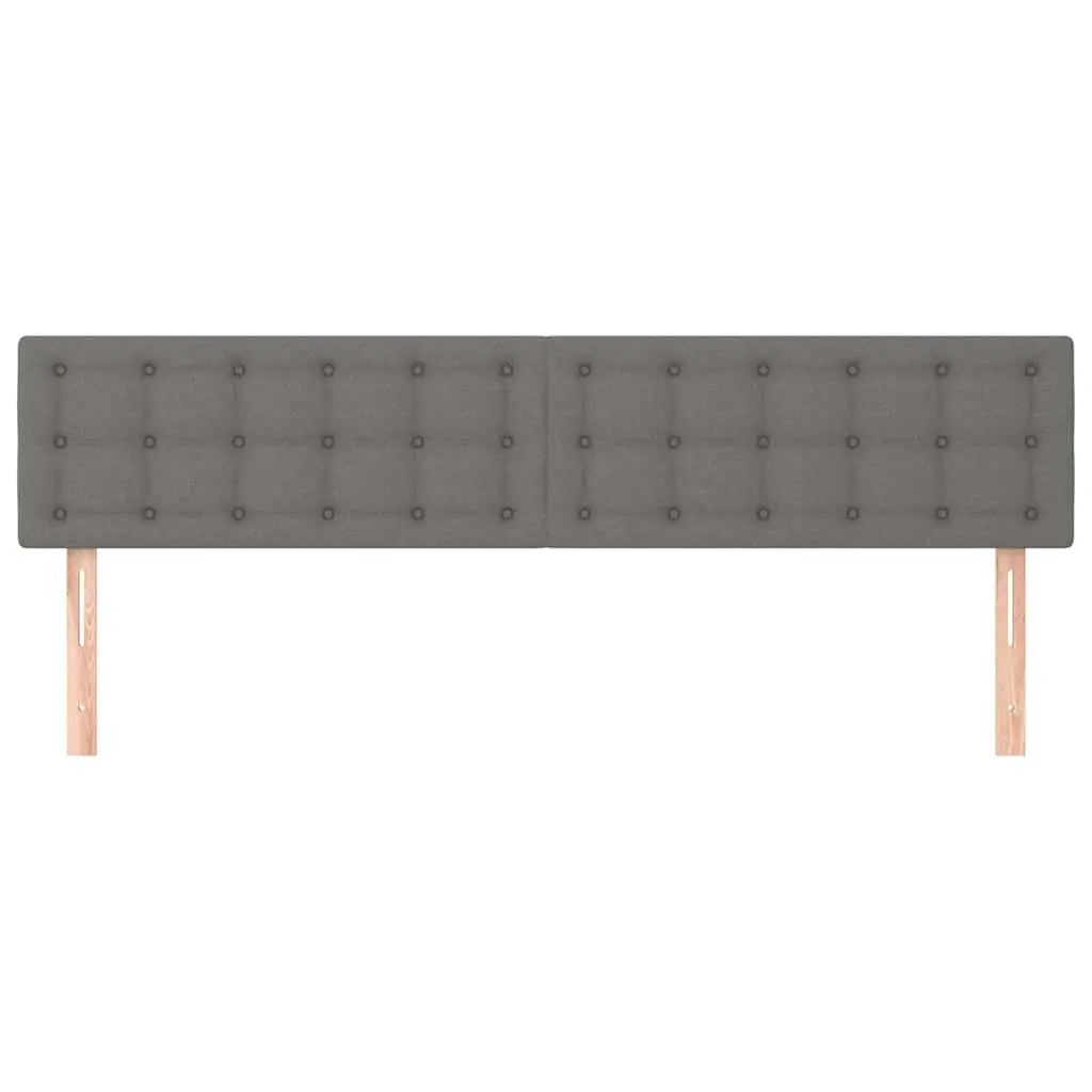 Headboard Adjustable Height Grey Fabric Bed Bedroom Furniture Wooden Legs