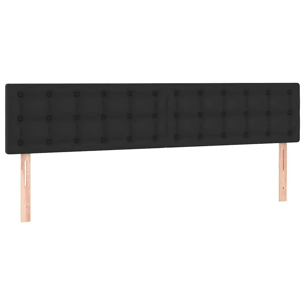 Headboard Faux Leather Black 200x5x78/88 cm Upholstered Bedroom Furniture