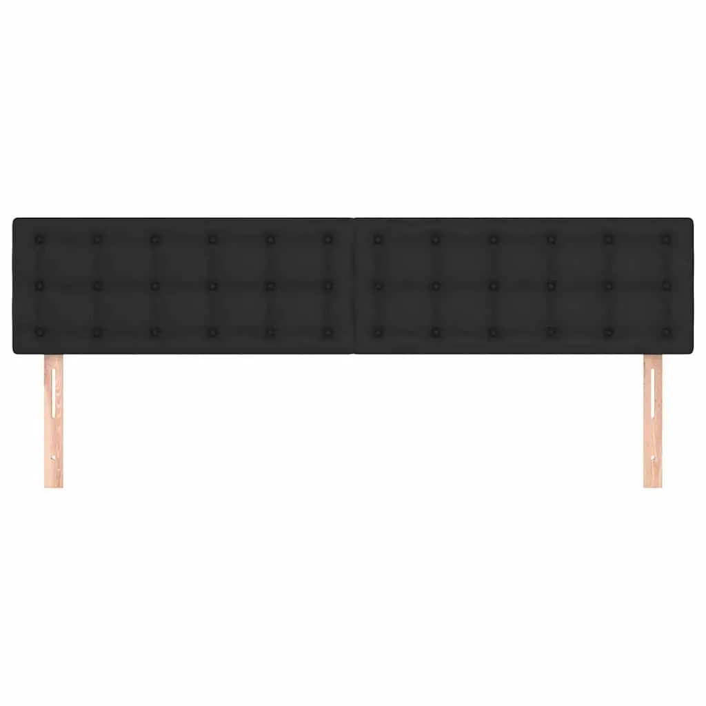 Headboard Faux Leather Black 200x5x78/88 cm Upholstered Bedroom Furniture