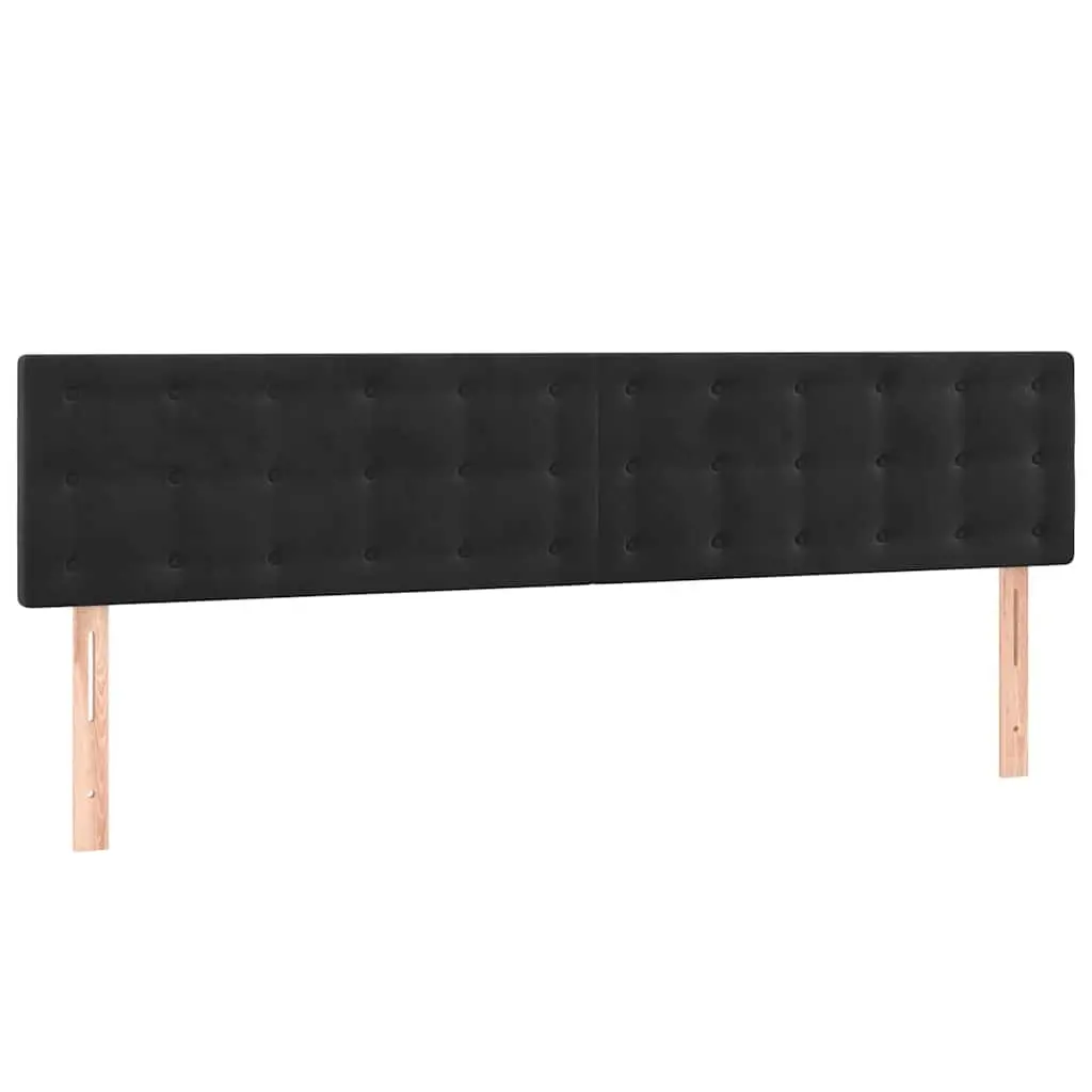 Velvet Headboard Black Adjustable Height 200cm Bedroom Bed Surround