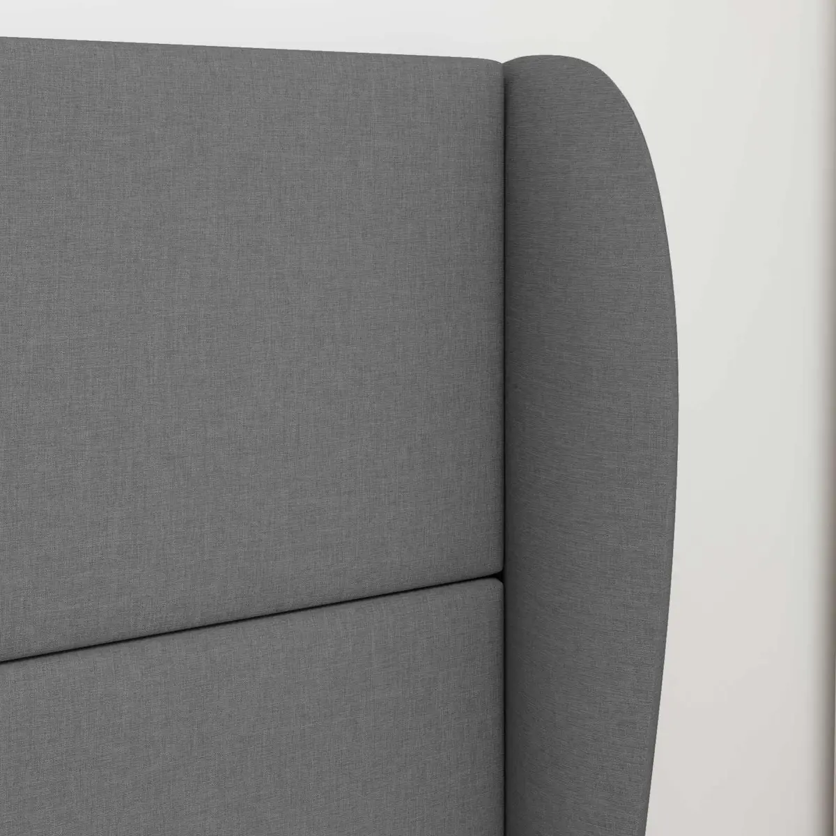 Headboard Wave Ear Modern Bedroom Dim Grey Fabric Upholstered Elegant Design