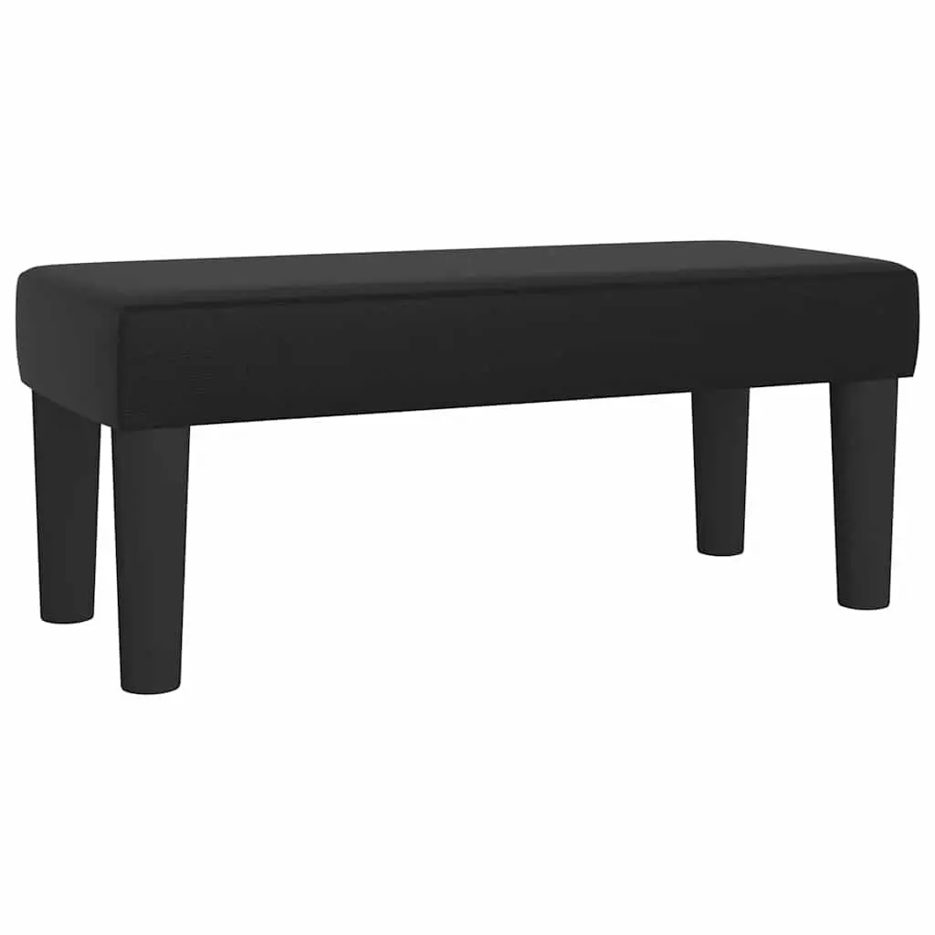 Faux Leather Bench Padded Foam Seat Living Room Entryway 70 x 30 x 30 cm Black