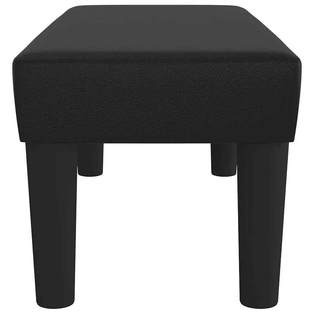 Faux Leather Bench Padded Foam Seat Living Room Entryway 70 x 30 x 30 cm Black