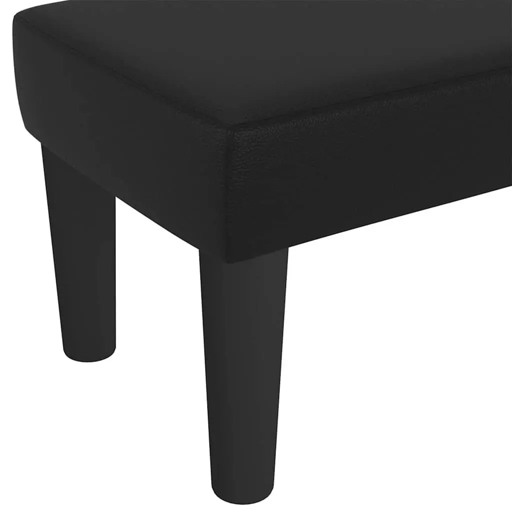 Faux Leather Bench Padded Foam Seat Living Room Entryway 70 x 30 x 30 cm Black