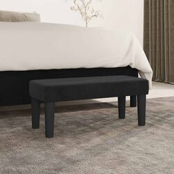 Comfortable Black Velvet Bench with Foam Cushioning