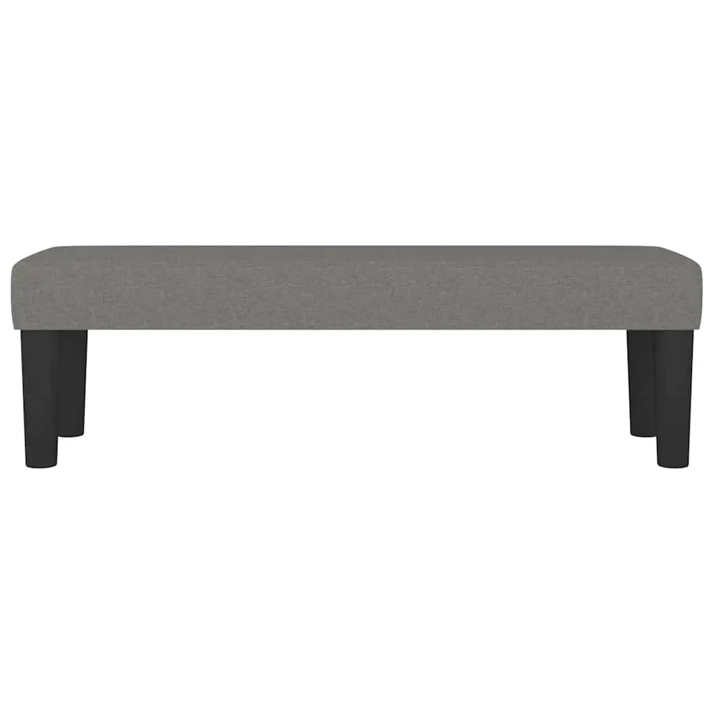 Upholstered Bench Grey Fabric Padded Seat Living Room Furniture 100x30x30cm