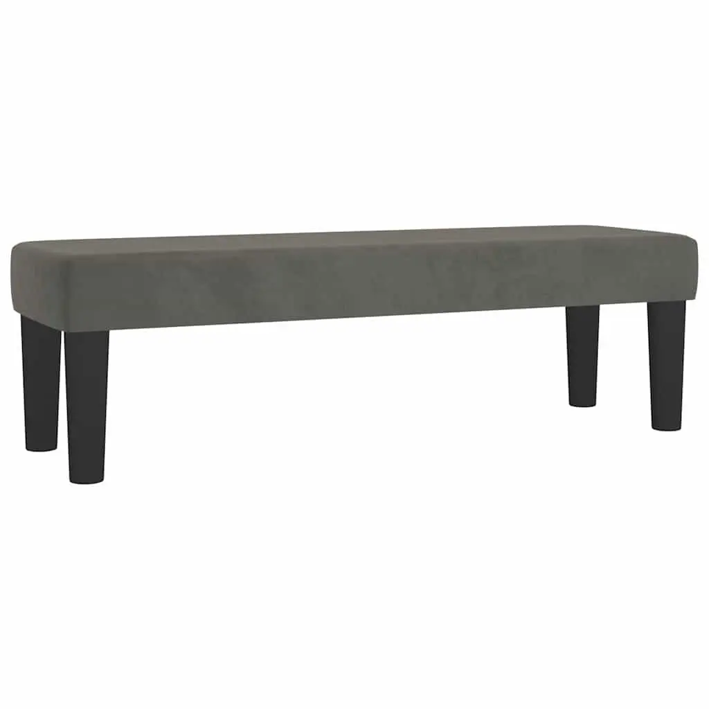 Dark Grey Velvet Bench