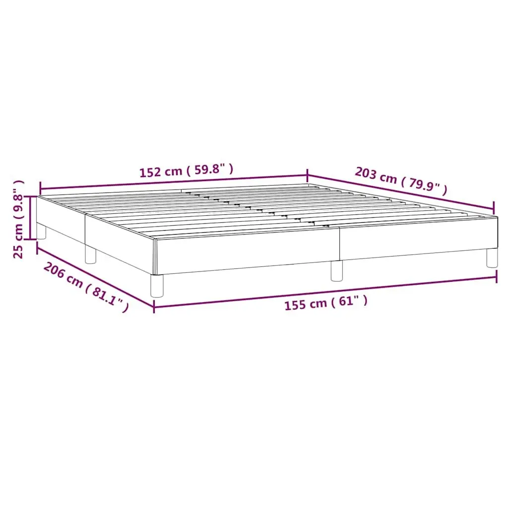Queen Bed Frame Black Fabric 152x203 cm Bedroom Furniture Plywood Slats Legs