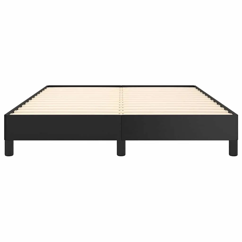 Double Bed Frame Black 137x187 cm Faux Leather Platform Bedroom Furniture