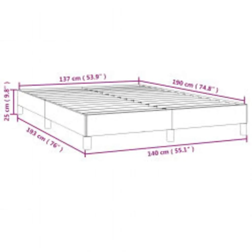 Double Bed Frame Black 137x187 cm Faux Leather Platform Bedroom Furniture