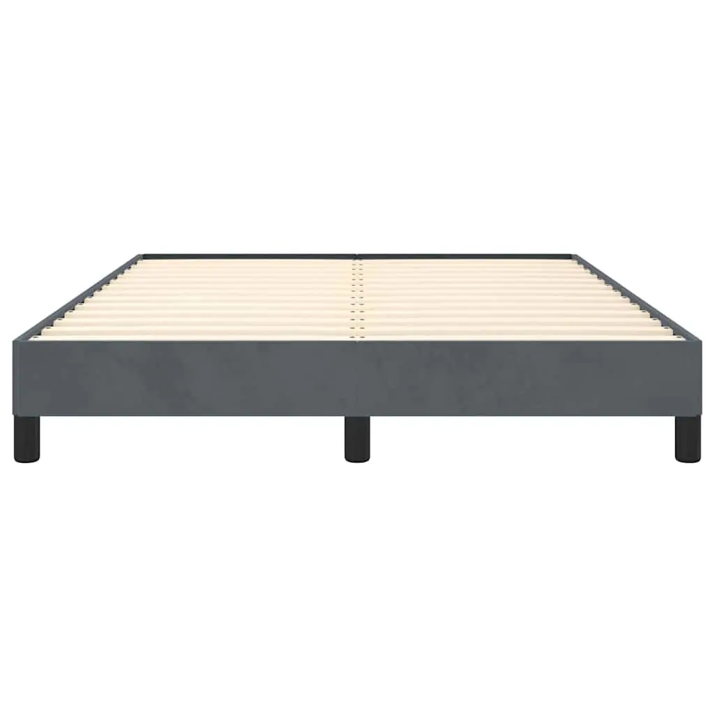 Grey Velvet Double Bed Frame with Durable Support