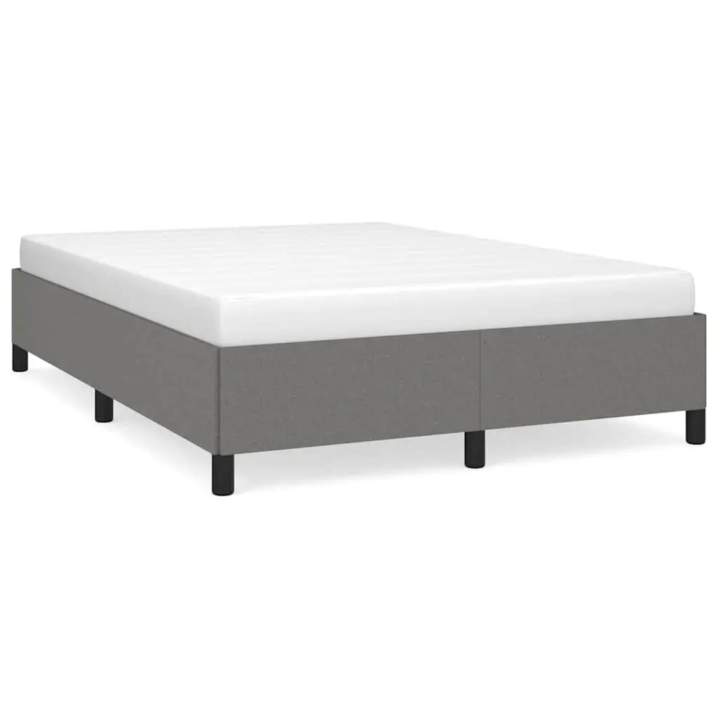 Queen Bed Frame Grey Fabric 152x203 cm Durable Upholstered Platform Bedroom