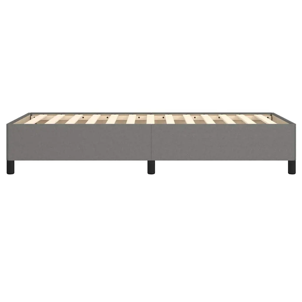 King Single Bed Frame Grey Fabric Upholstered Sturdy Legs Plywood Slats Base