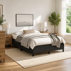 Black Faux Leather Double Bed Frame for Comfort and Value