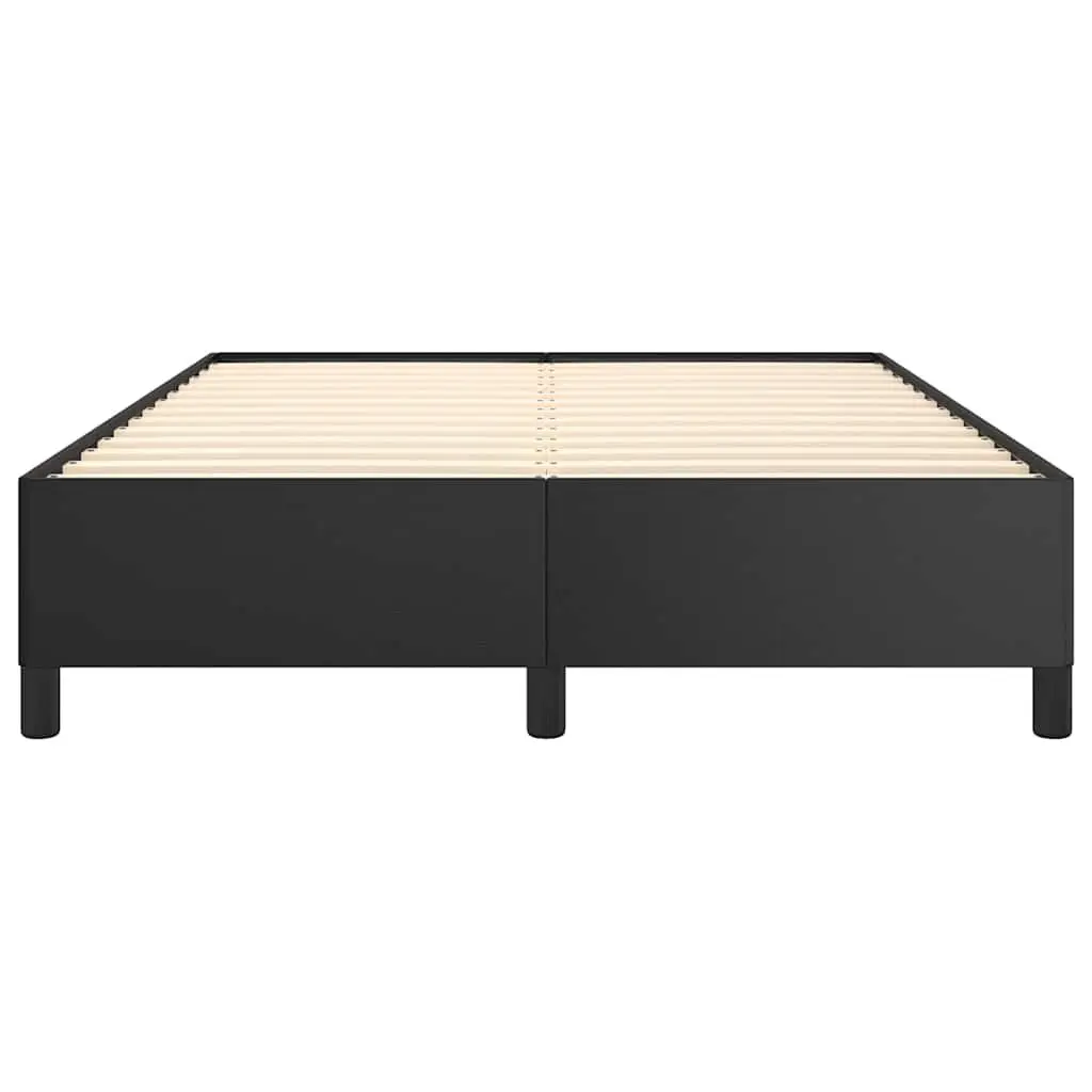 Double Bed Frame Black Faux Leather 137x187 cm Bedroom Furniture