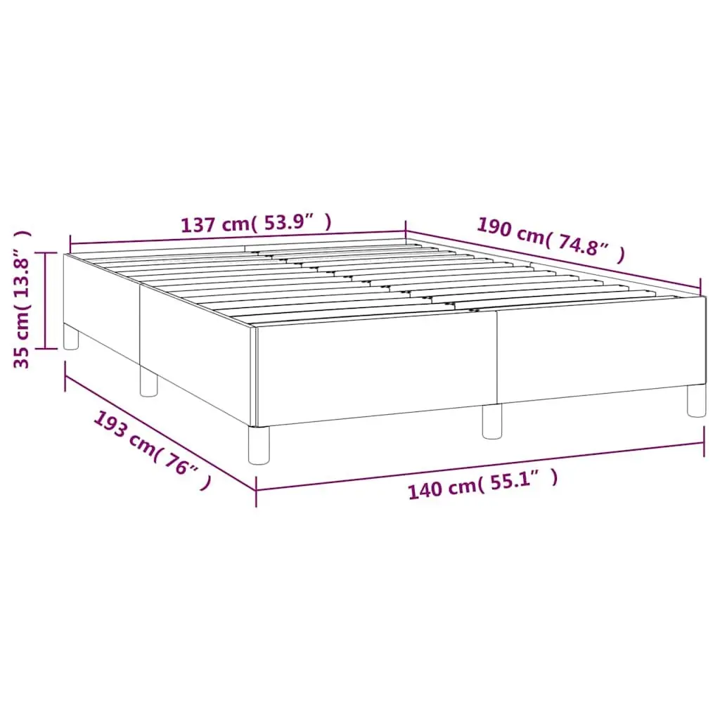 Double Bed Frame Black Faux Leather 137x187 cm Bedroom Furniture