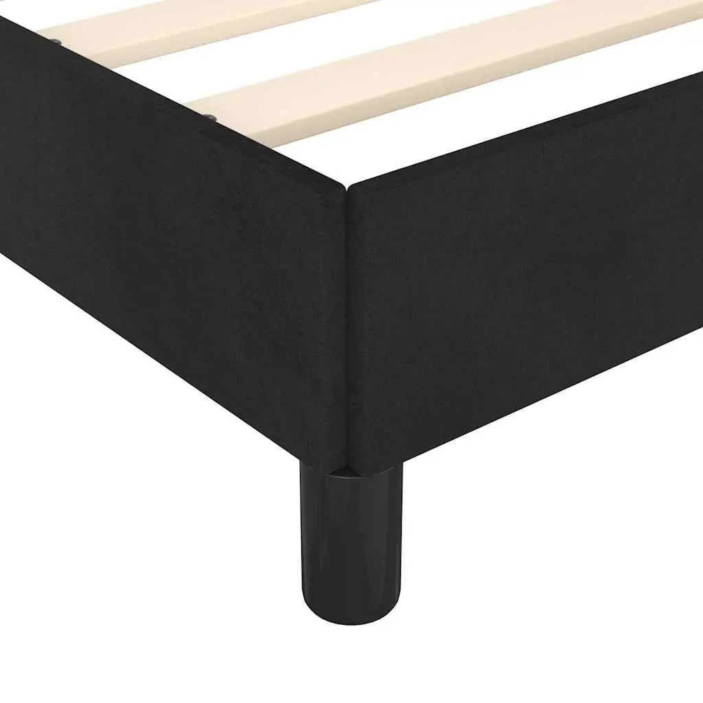 Double Bed Frame Black Velvet Upholstered 137x187cm Bedroom Furniture No